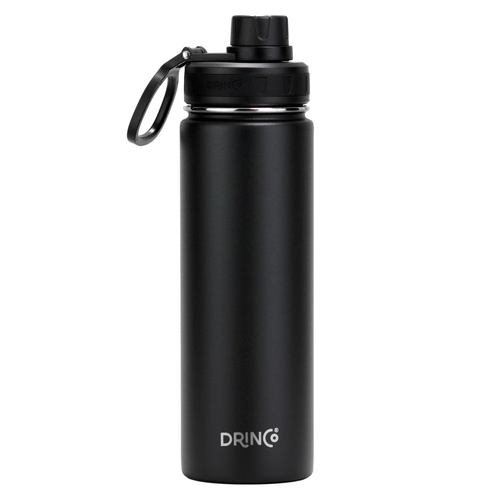 Water Bottle, DRINCO® 22oz Stainless Steel Sport, Black