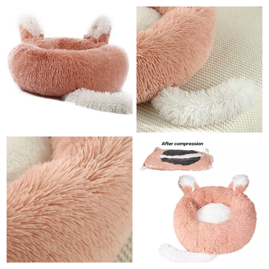 Cat Bed, FAST SHIPPING Plush Pet Bed with Ears and Tail for Cats and Small Dogs