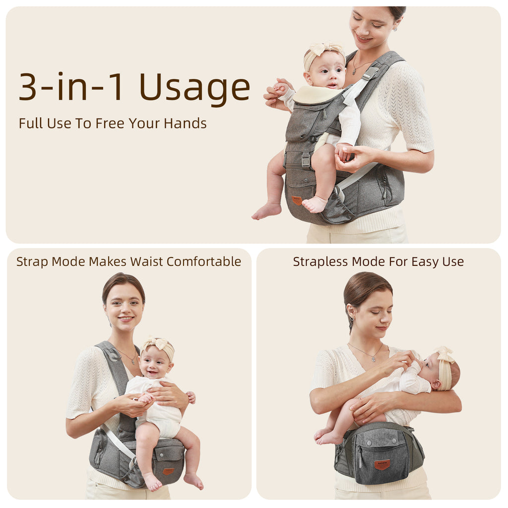 Baby, Ergonomic 3-in-1 Baby Carrier and Hipseat