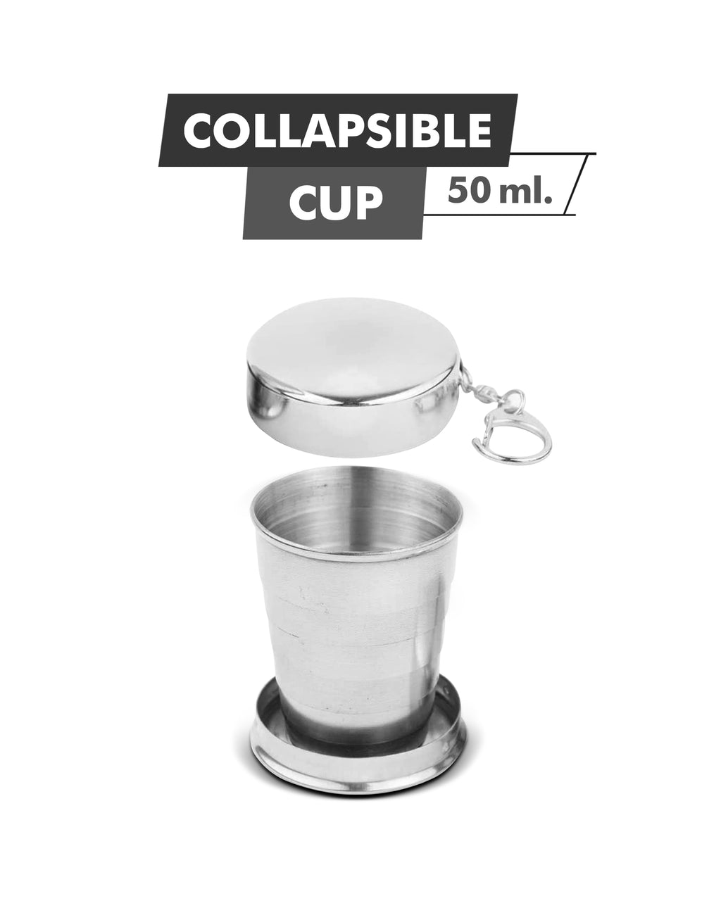 Cup, Camping, Stainless Steel Collapsible Cup