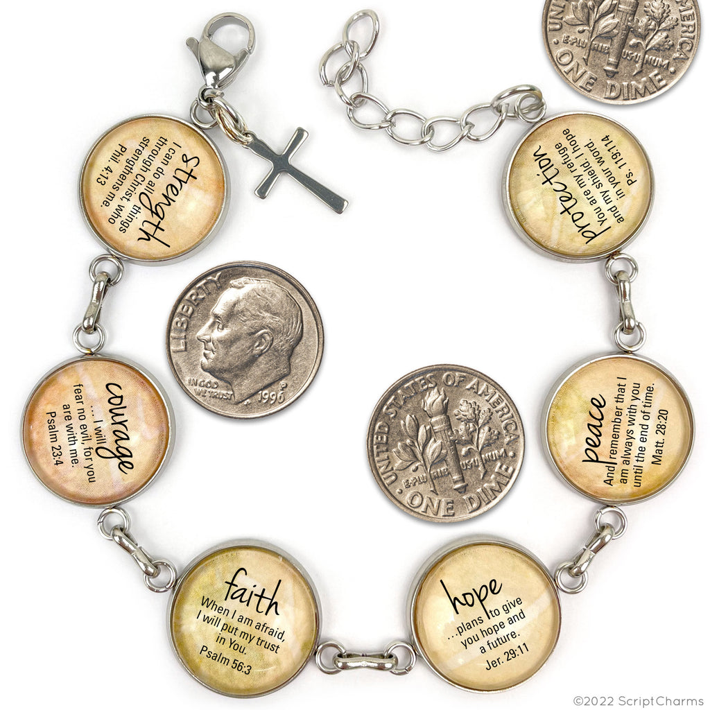 Bracelet, Christian Conversation Hearts Valentine's Scripture Bracelet – Glass