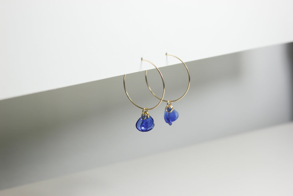 Earrings, Emma Blue Hoops