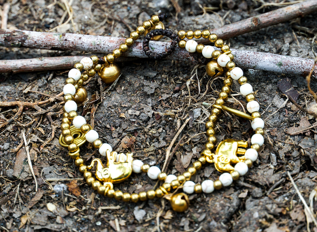 Bracelets, Boho Brass Elephant Bracelets