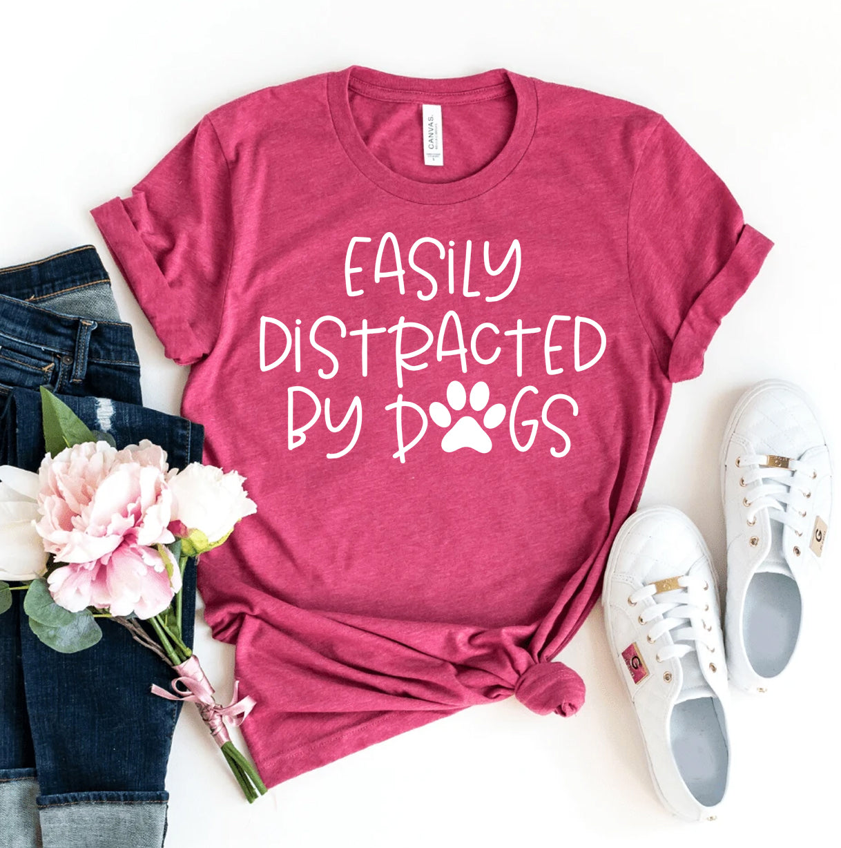 Women's Tshirt, Easily Distracted By Dogs