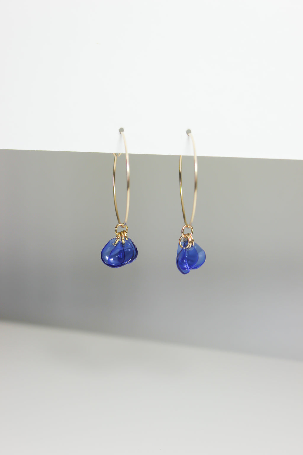 Earrings, Emma Blue Hoops