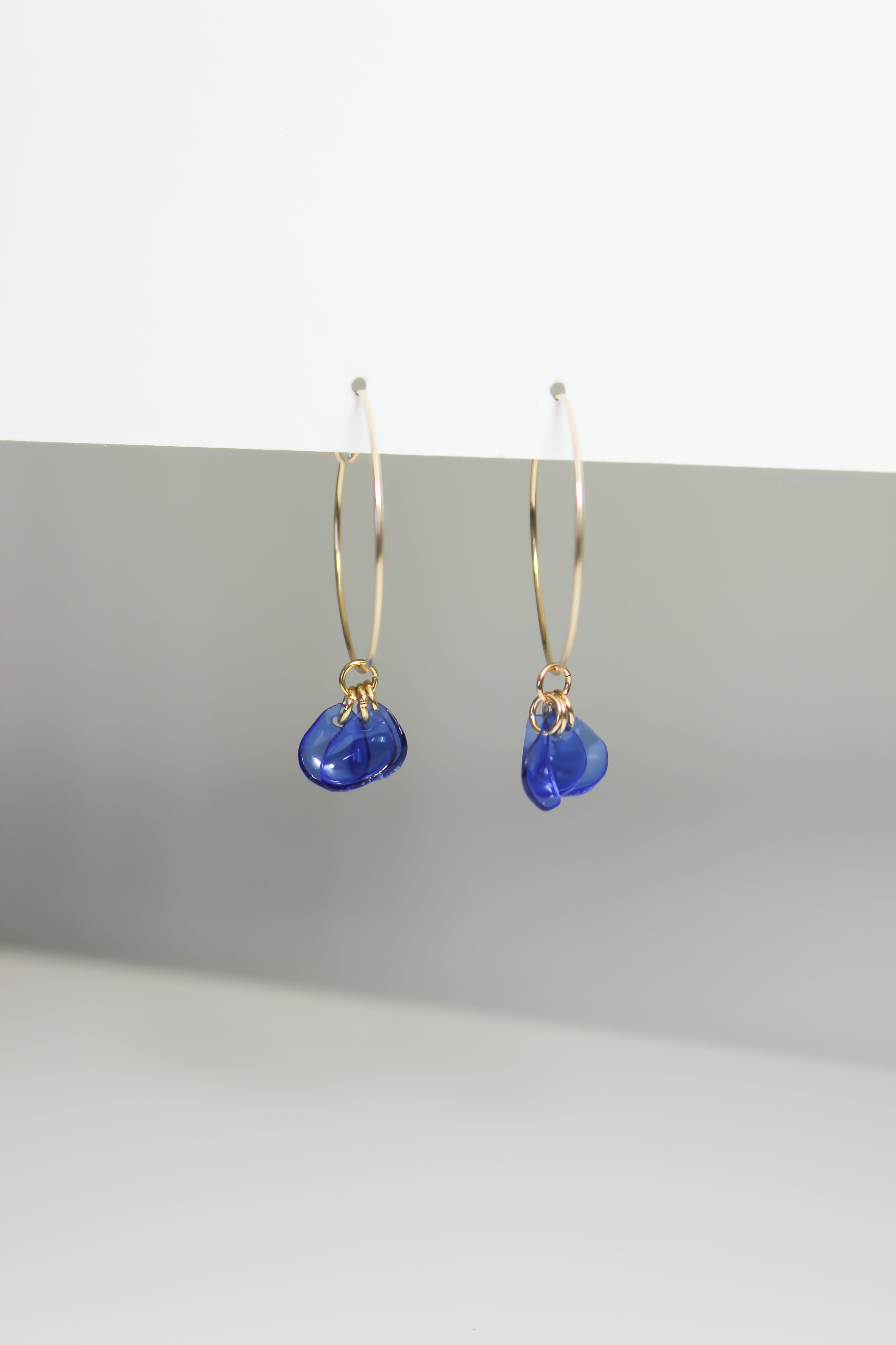 Earrings, Emma Blue Hoops