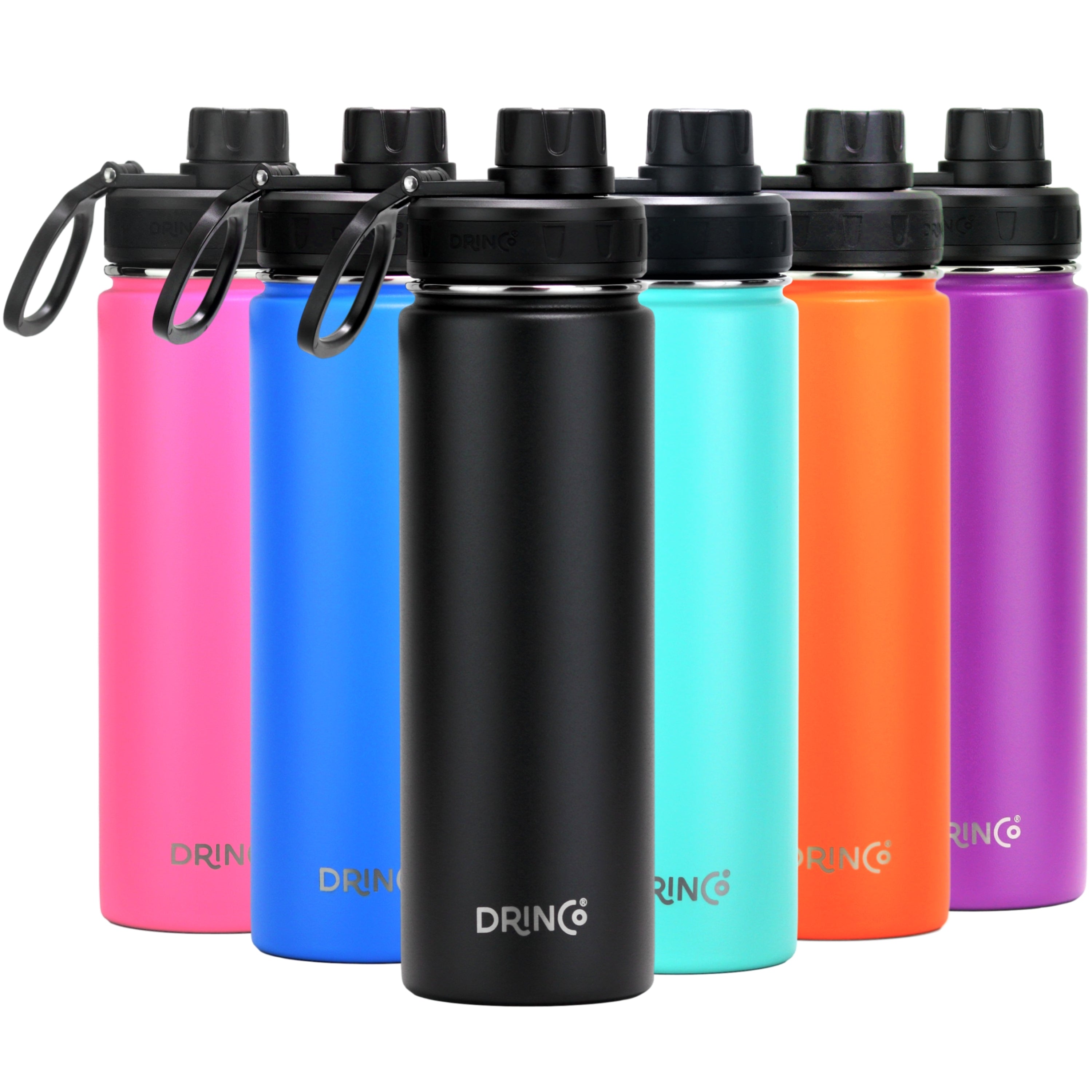 Water Bottle, DRINCO® 22oz Stainless Steel Sport, Black