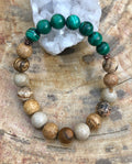 Bracelet, Malachite & Picture Jasper Stretch Bracelet! Genuine Stones!