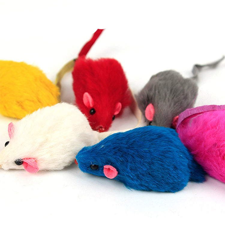 Cat Toys, PLUSH MOUSE (Random Color) 10 PCS