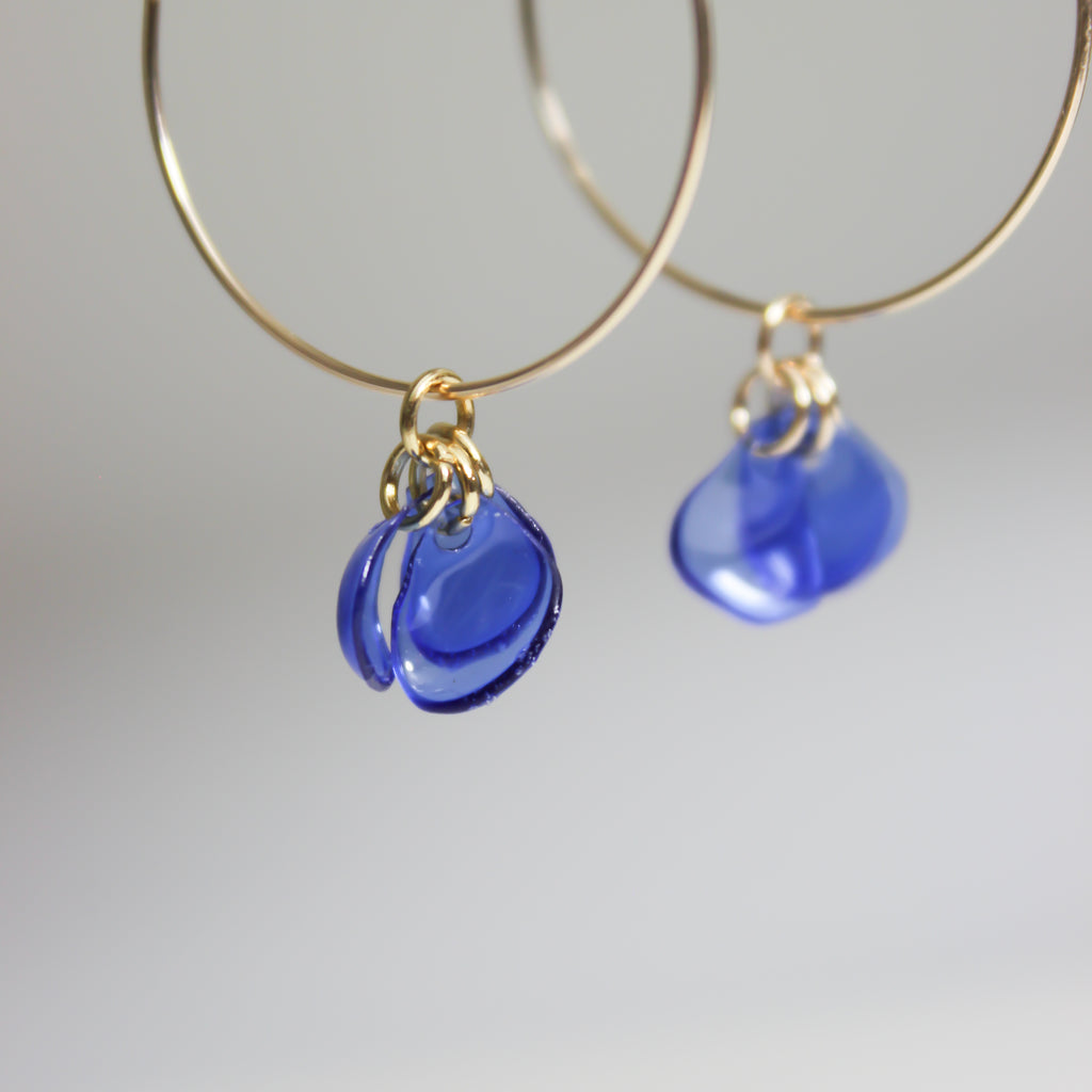 Earrings, Emma Blue Hoops
