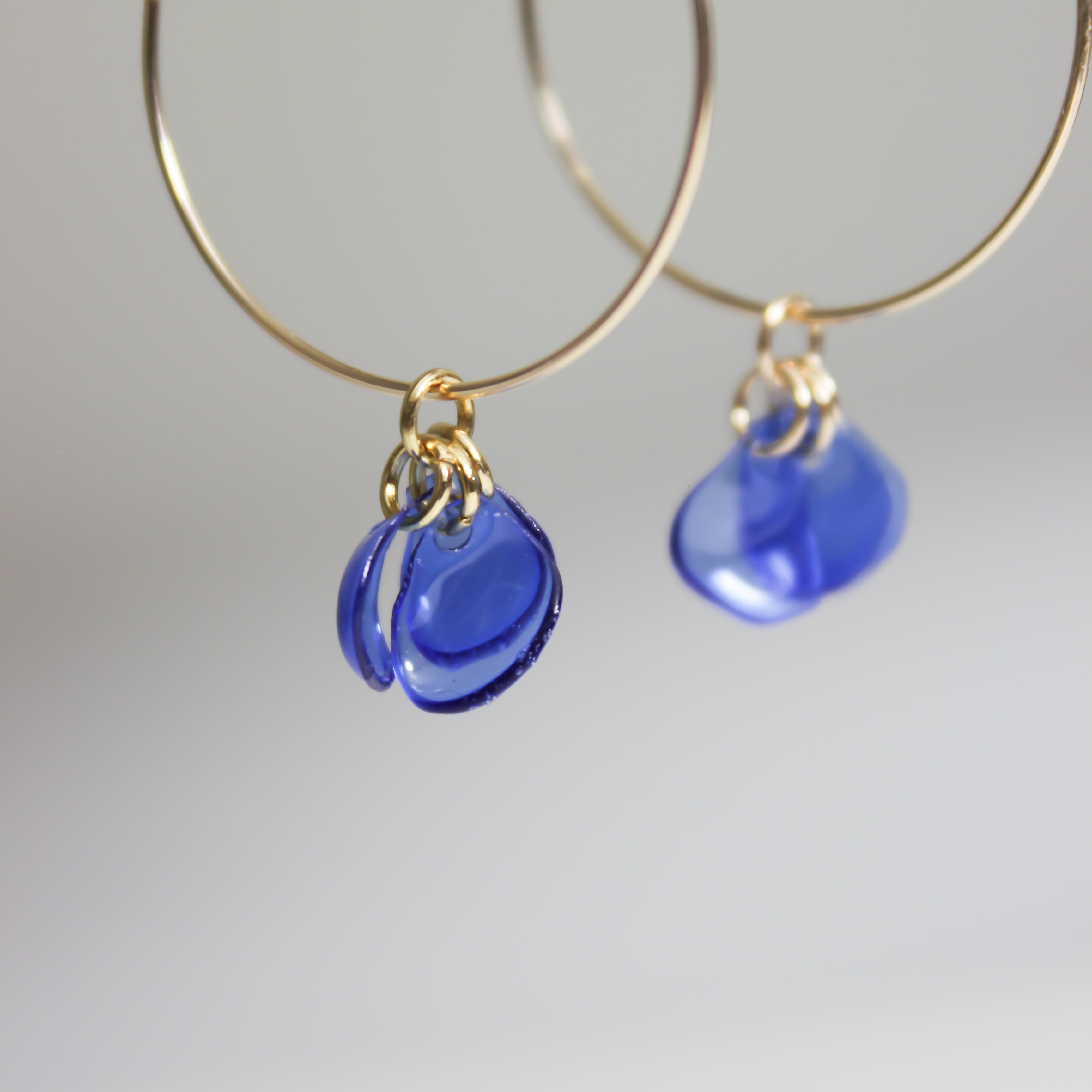 Earrings, Emma Blue Hoops
