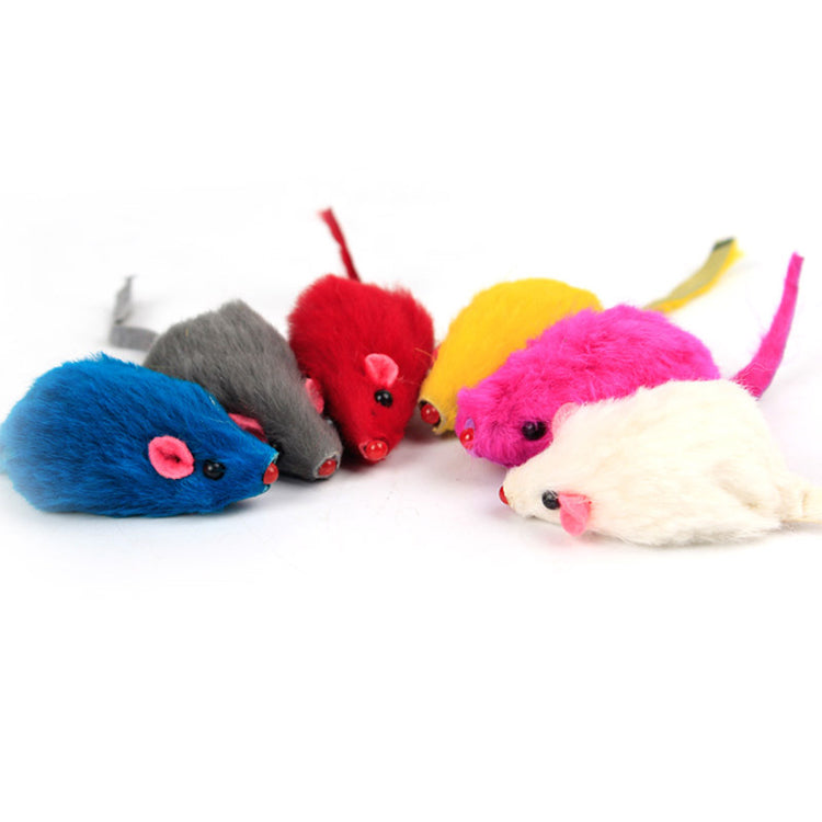 Cat Toys, PLUSH MOUSE (Random Color) 10 PCS