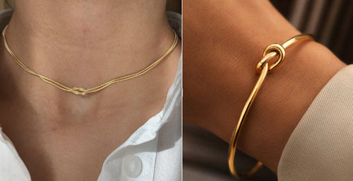 Necklace, Stainless Steel Valentine's Day Knot Snake Chain Necklace Hand Knotted