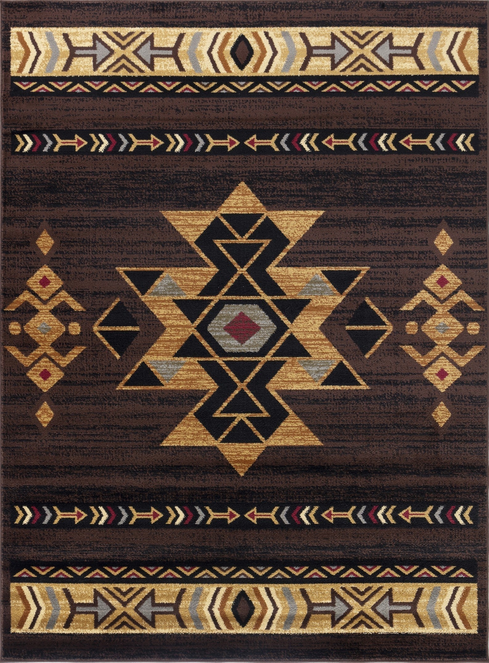 Rug, Tribes GC_YLS4005 Brown 5 ft. 3 in. x 7 ft. 3 in. Southwest Area Rug