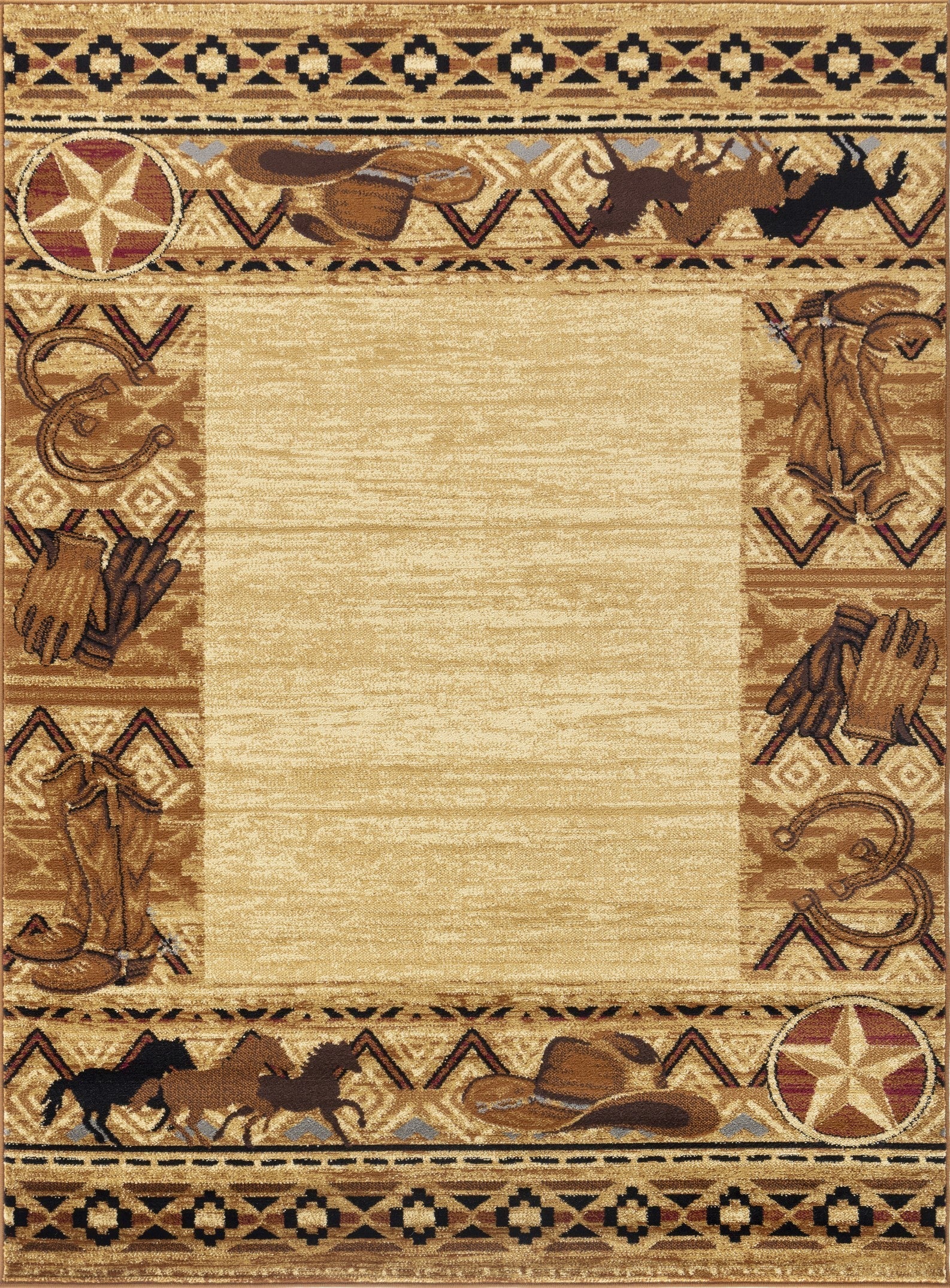 Rug, Tribes GC_YLS4011 Beige 5 ft. 3 in. x 7 ft. 3 in. Southwest Area Rug