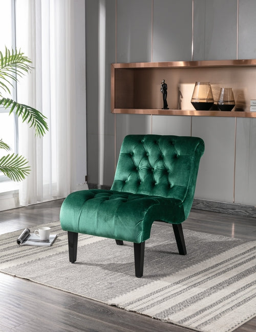 Chair, Modern Velvet Armless Accent Living Room Chair / Leisure