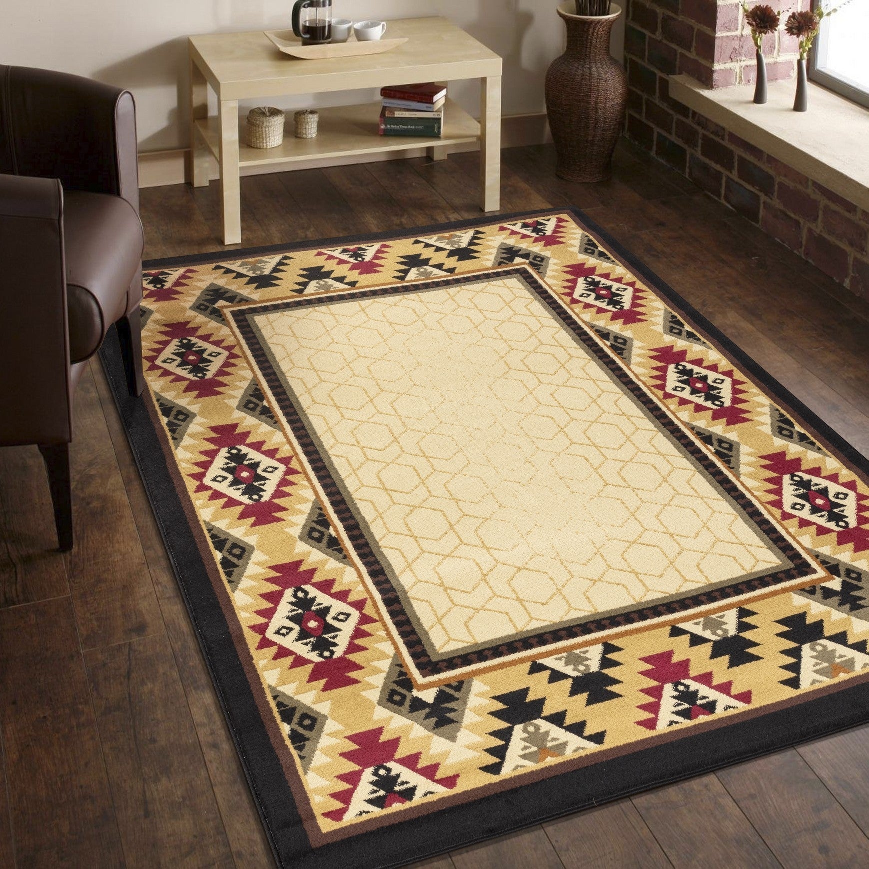 Rug, Tribes GC_YLS4007 Cream 5 ft. 3 in. x 7 ft. 3 in. Southwest Area Rug