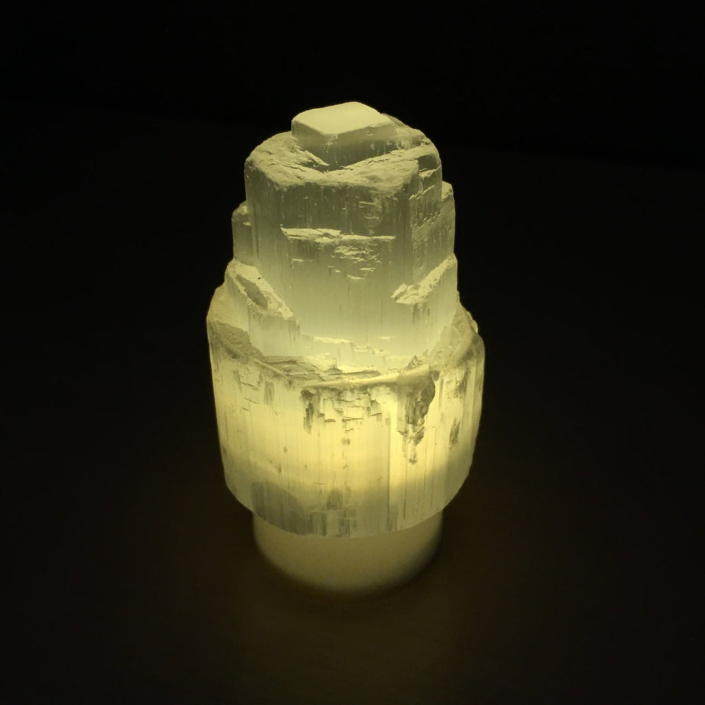 Lamp Mini, Selenite Skyscraper