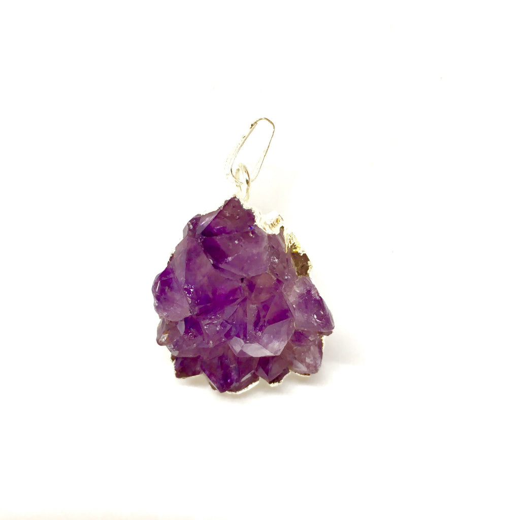 Necklace, Purple Amethyst Cluster Pendant
