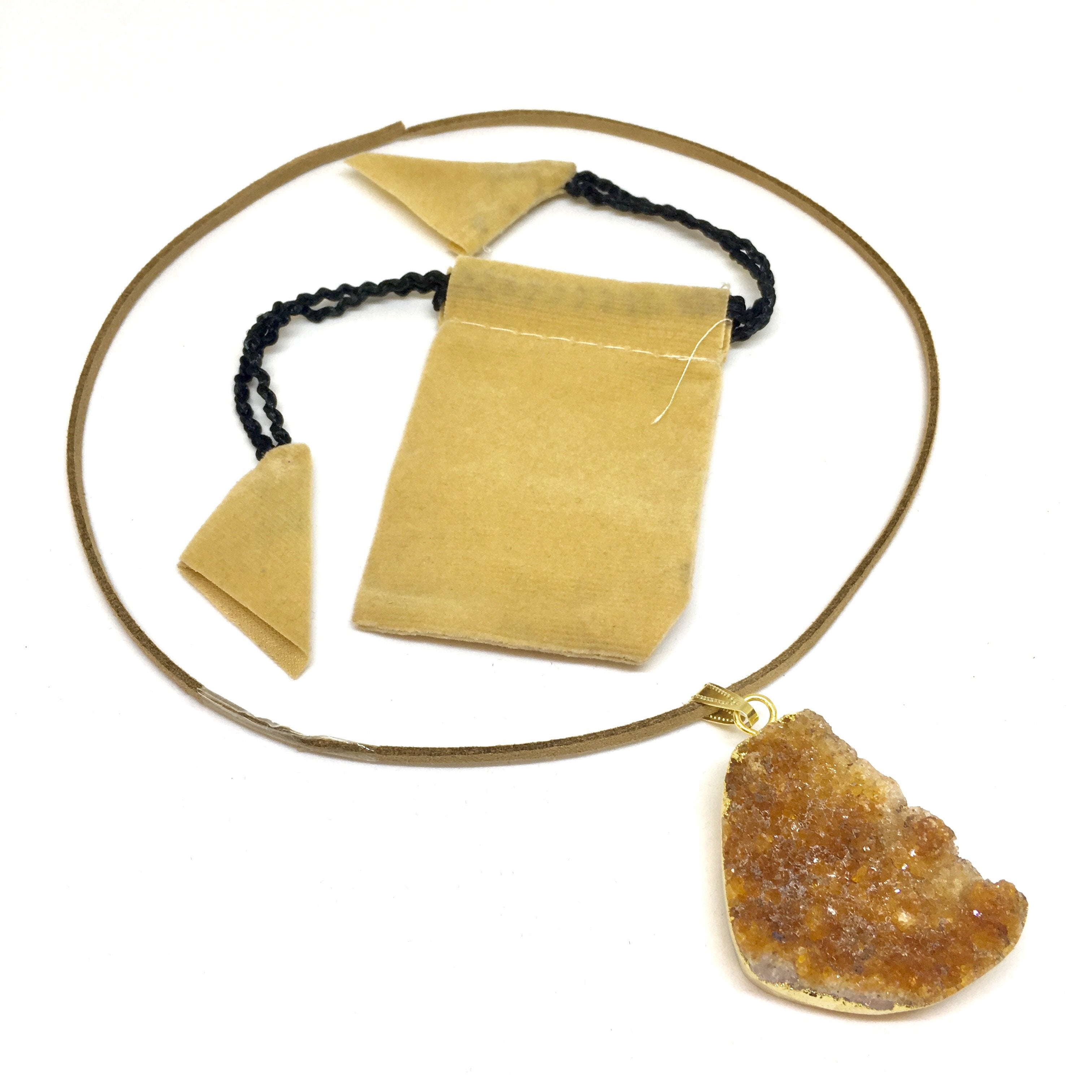 Necklace, Orange Citrine Cluster Pendant