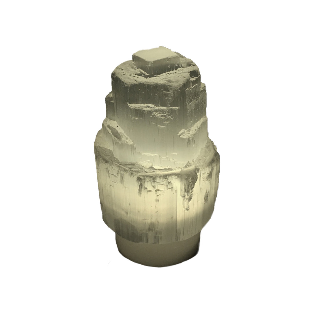 Lamp Mini, Selenite Skyscraper