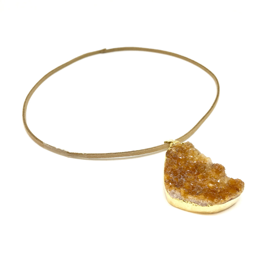 Necklace, Orange Citrine Cluster Pendant