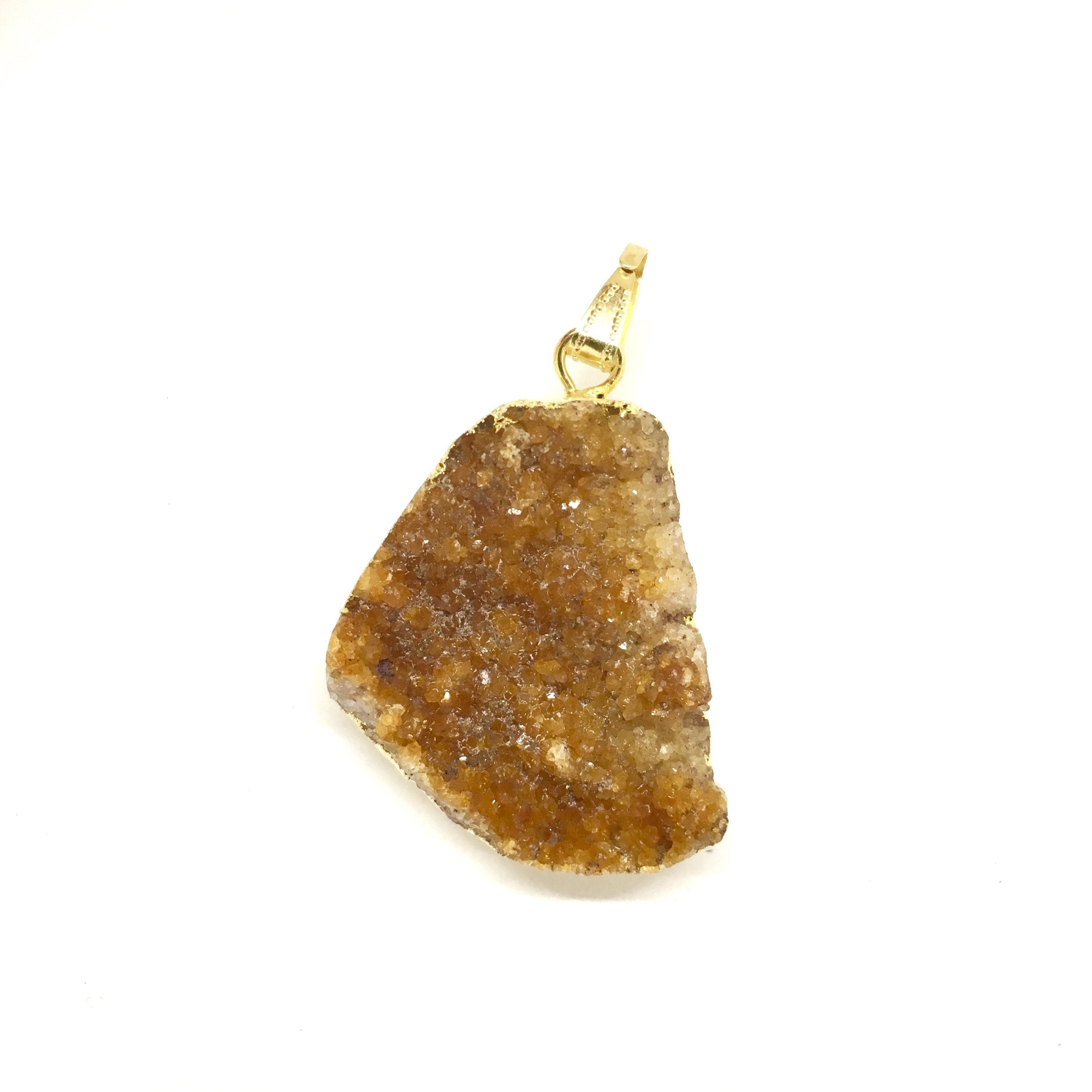 Necklace, Orange Citrine Cluster Pendant