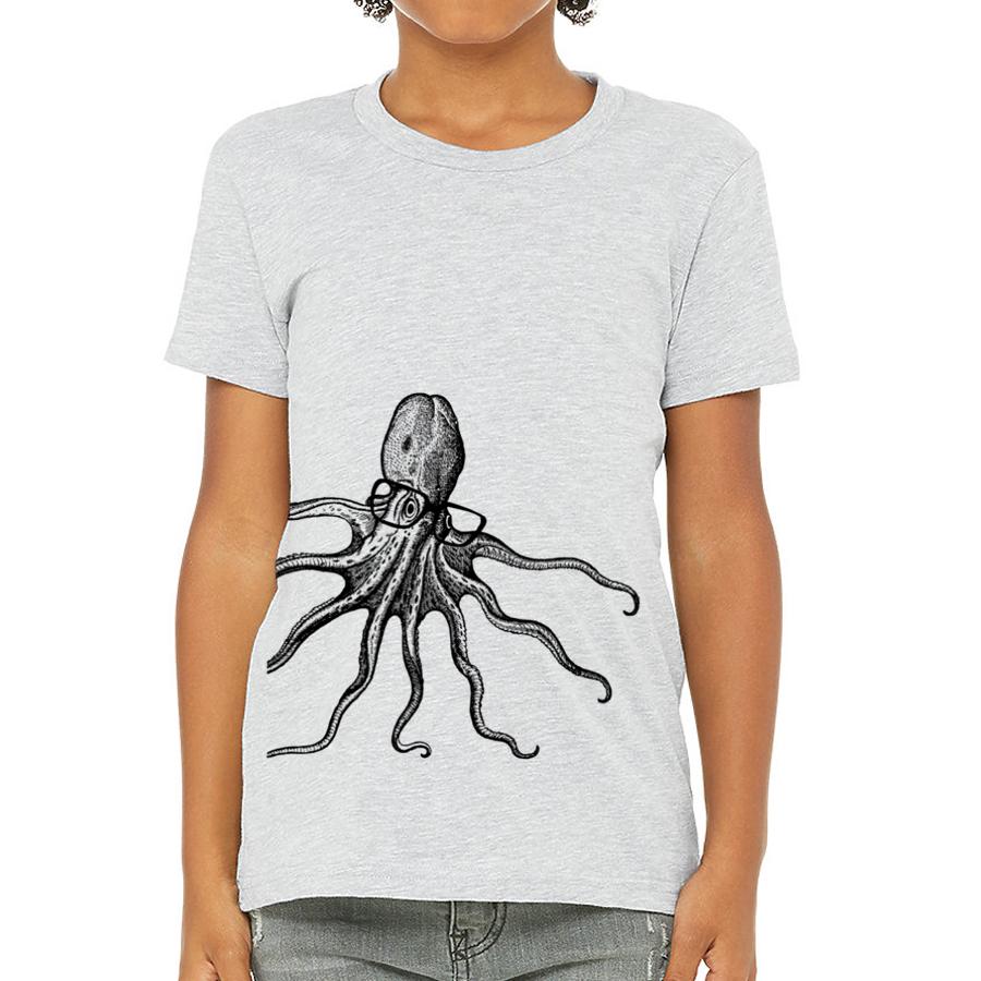 Kids tshirt Octopus Wearing Glasses