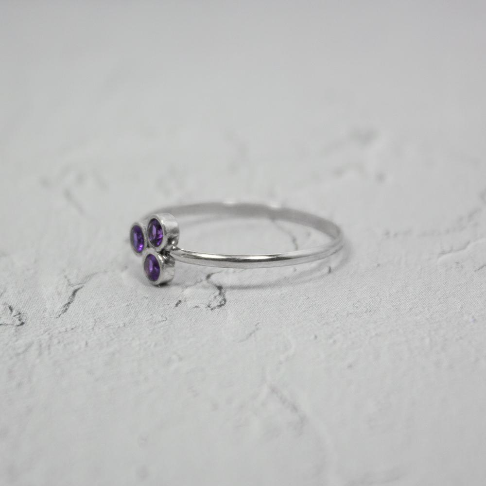 Ring, Amethyst Cluster Sterling Silver Ring