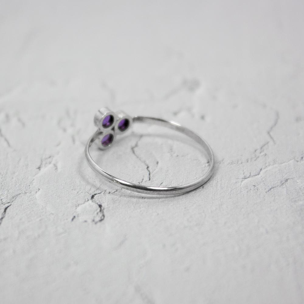 Ring, Amethyst Cluster Sterling Silver Ring
