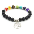 Bracelet, Tree of Life 7 Chakra Healing Balance Essential Oil Large Medallion